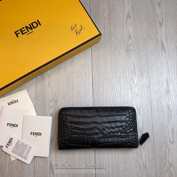 FENDI拉鏈錢包 19年春夏季最新手包 小摔牛皮 芬迪長錢包  fdz2134